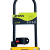 Candado Foss U-Lock 110x300mm Negro/Amarillo. Doble anclaje