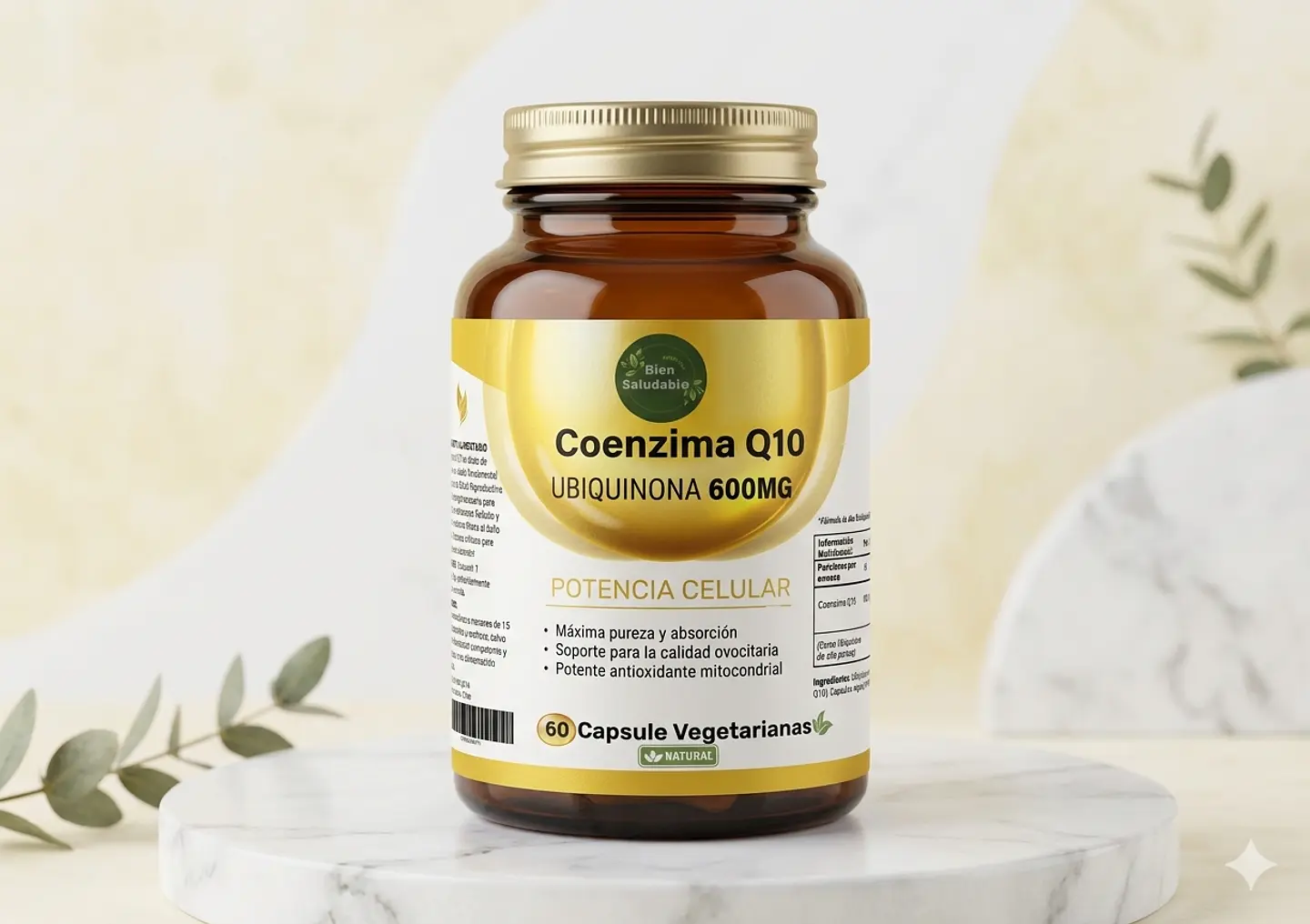 Coenzima Q10( Ubiquinona) 600 mg, 60 cápsulas  1