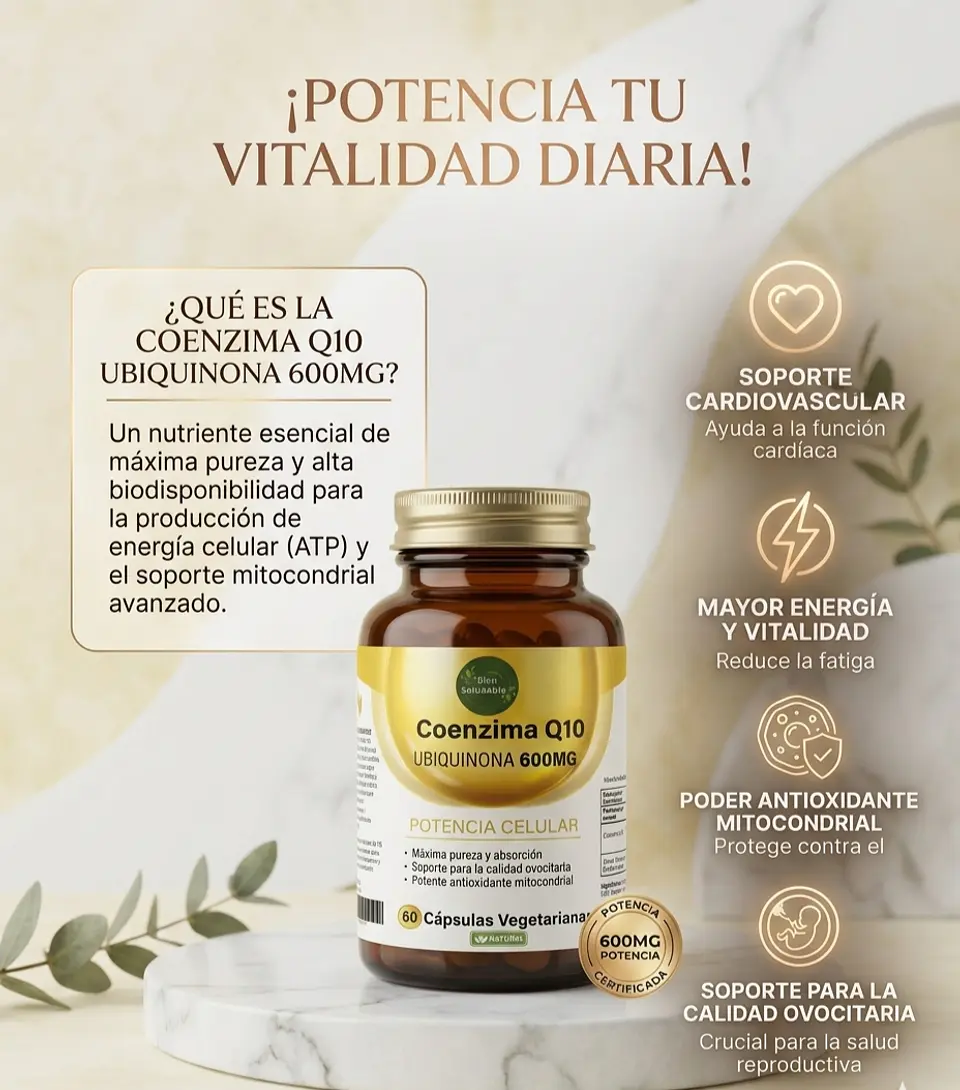 Coenzima Q10( Ubiquinona) 600 mg, 60 cápsulas  2