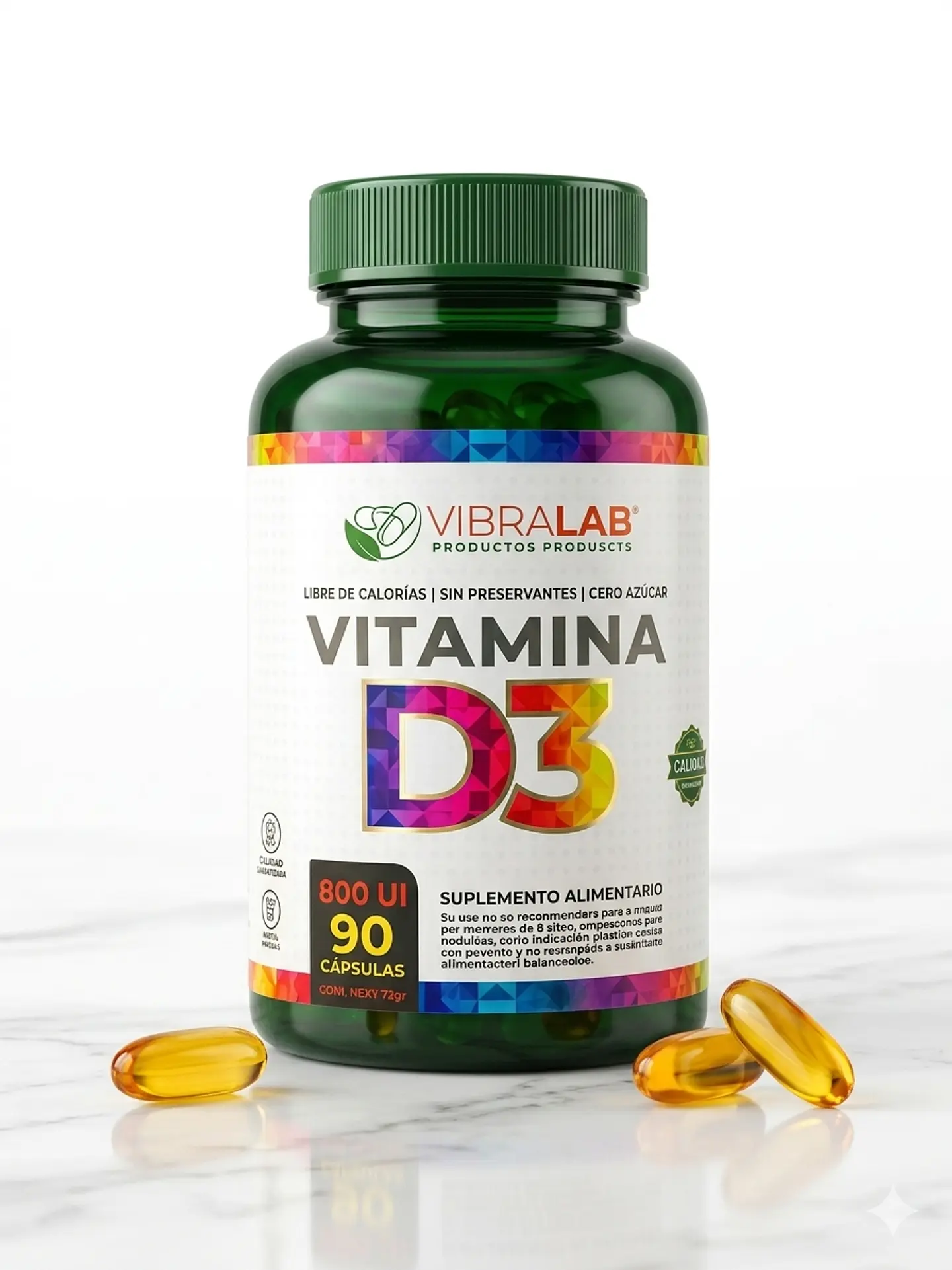 Vitamina D3 800 UI, 90 Cápsulas  2