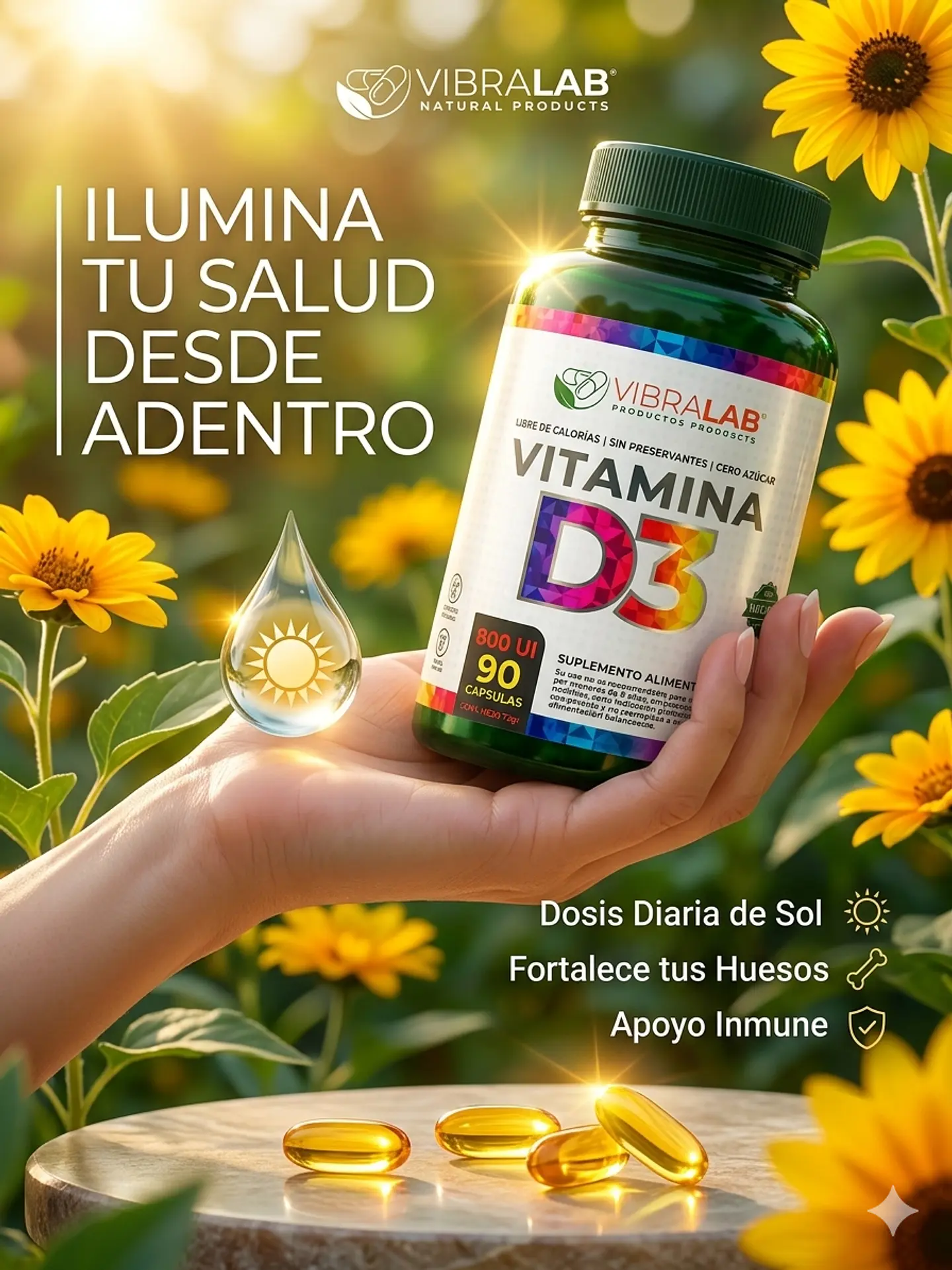 Vitamina D3 800 UI, 90 Cápsulas  1