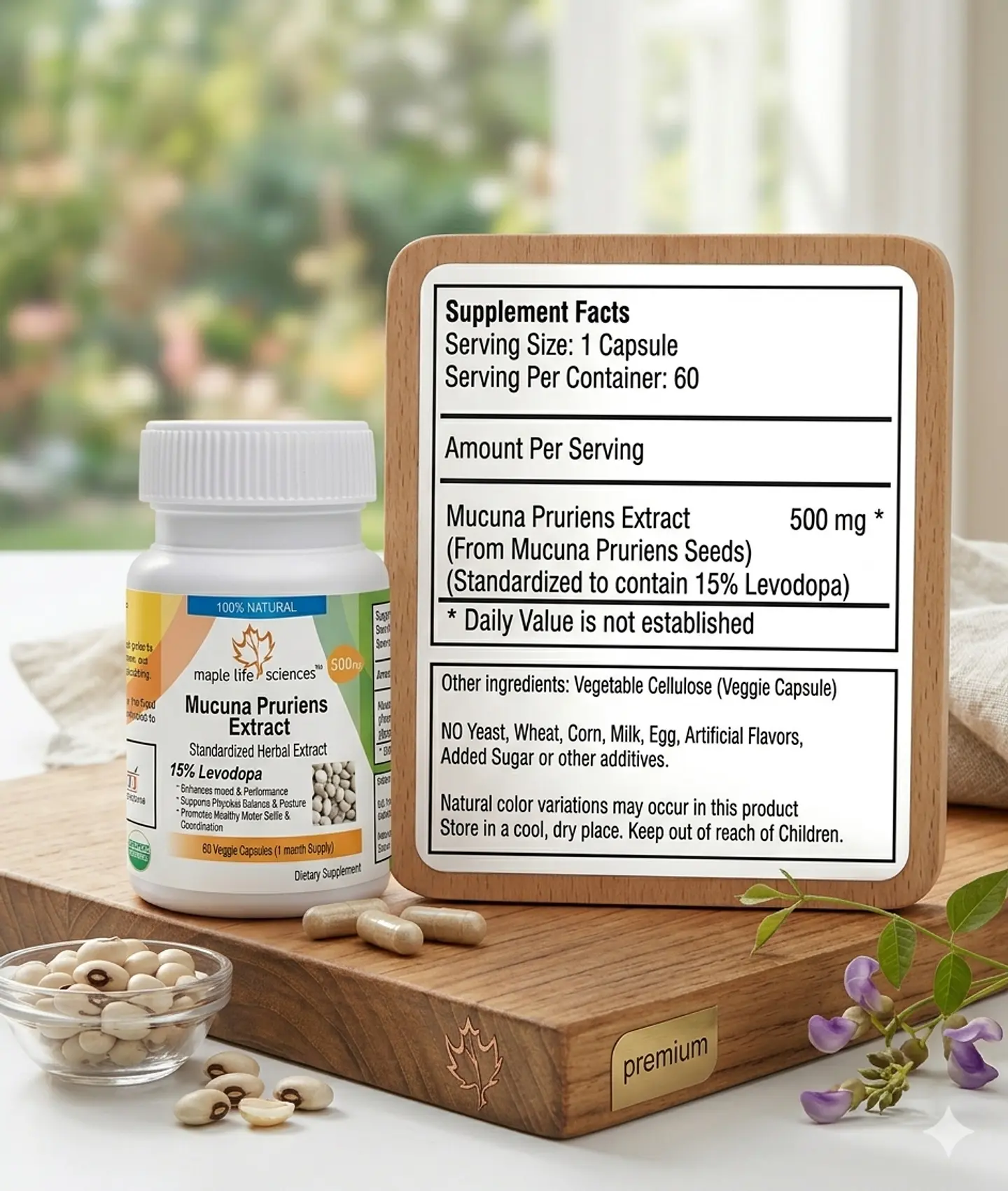  Pack de Mucuna Pruriens , 120 cápsulas 2
