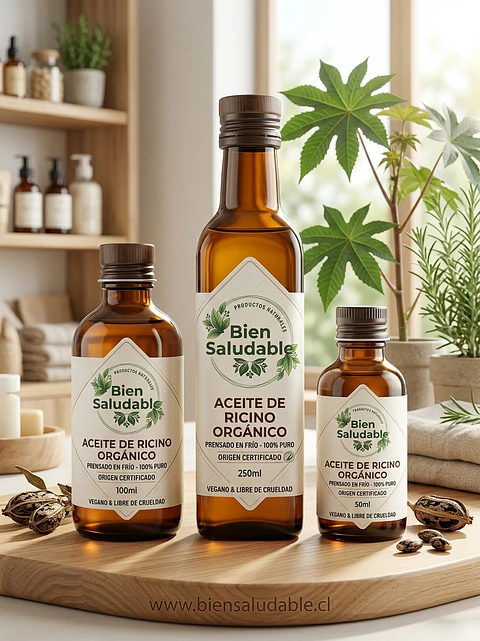 Aceite de Ricino Orgánico prensado en frio 250ml