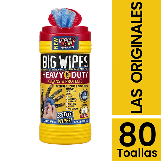 Toallas desengrasante para manos Heavy Duty Wipes 1