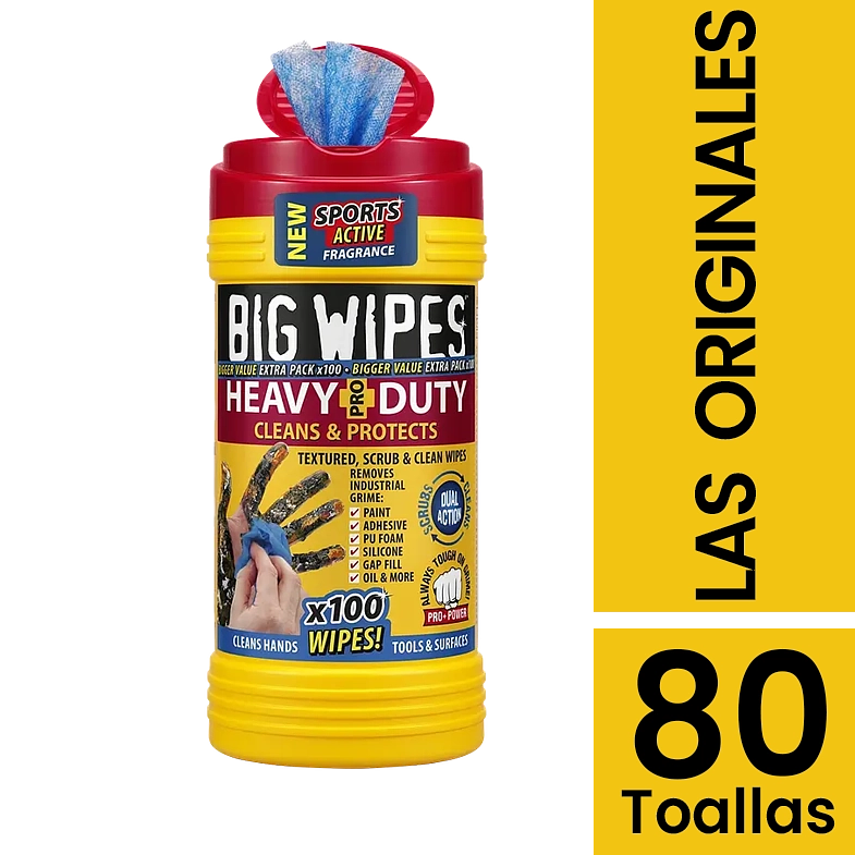 Toallas desengrasante para manos Heavy Duty Wipes 1