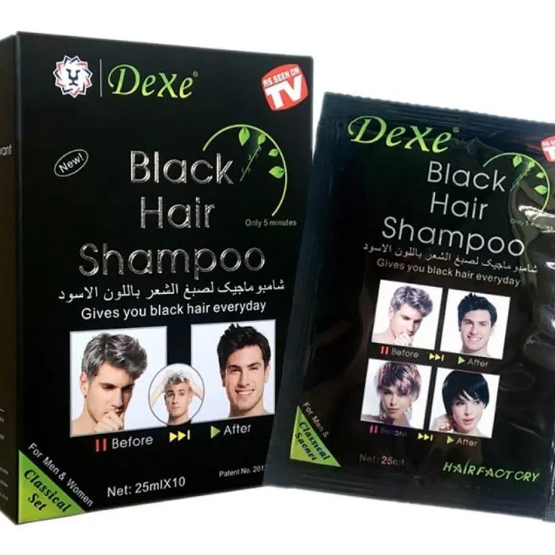 Shampoo DEXE  Cubre Canas En 5 Minutos. Caja De 10 Sachets 1