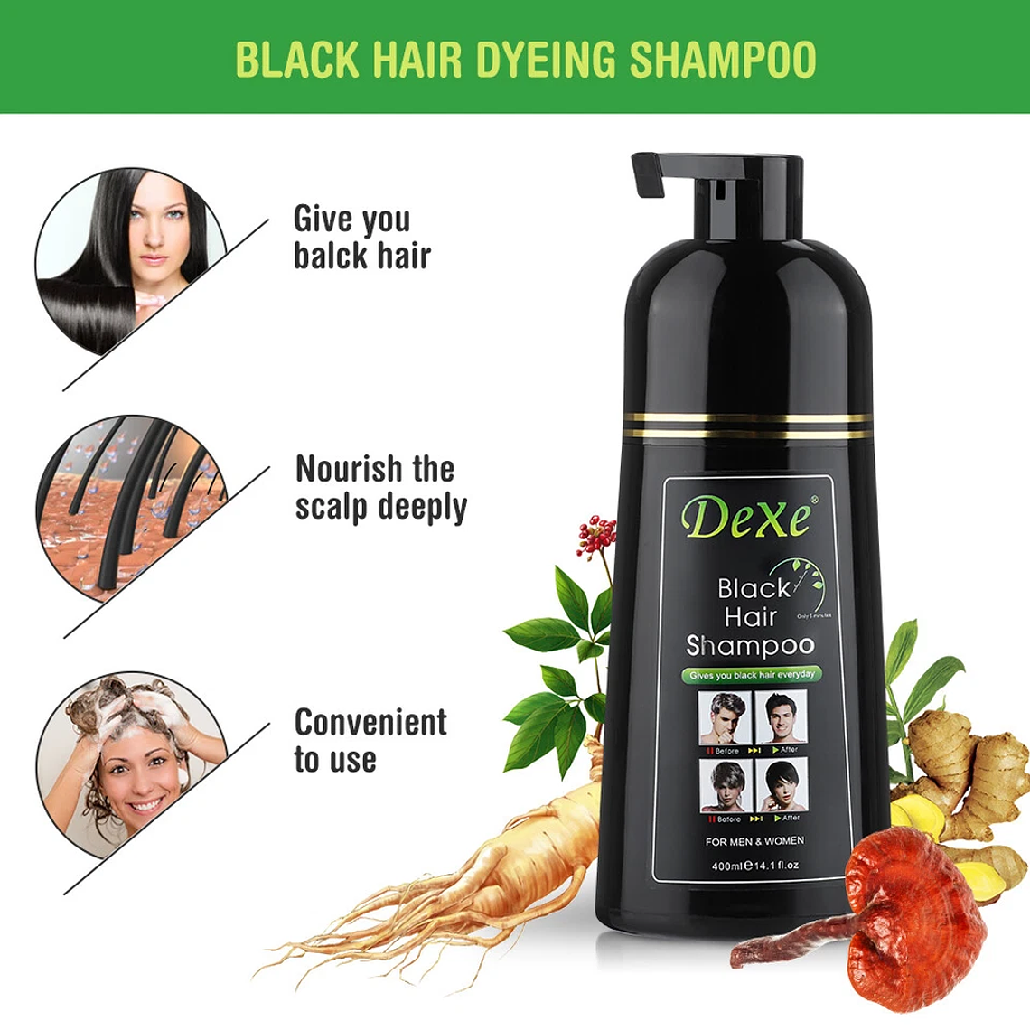 Shampoo DEXE  Cubre Canas En 5 Minutos.  3