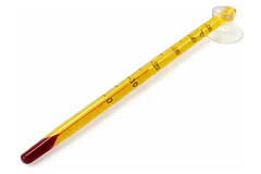 TERMOMETRO PARA ACUARIOS VIDRIO AMARILLO CON CHUPON ZY-003