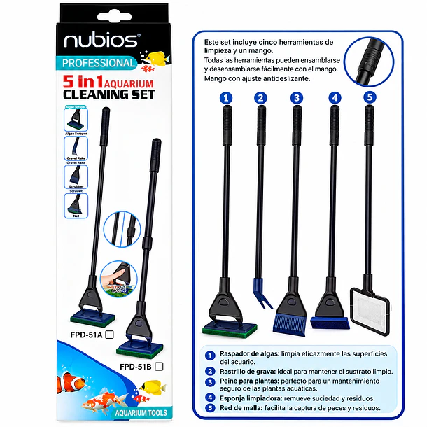 RASPADOR PARA ACUARIO EXTENSIBLE 5 EN 1  1