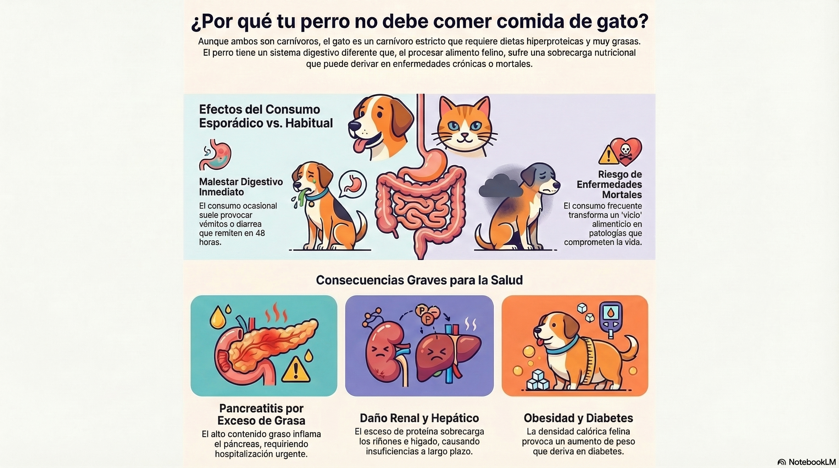 Por que tu perro no debe comer comida de gatos