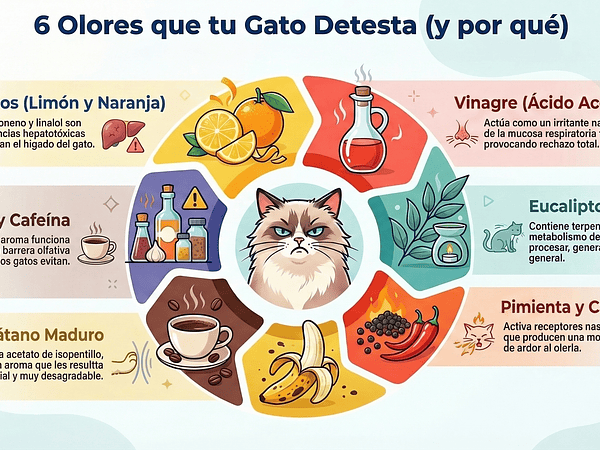 ¿Cómo afectan los olores cítricos y el vinagre a la salud felina?