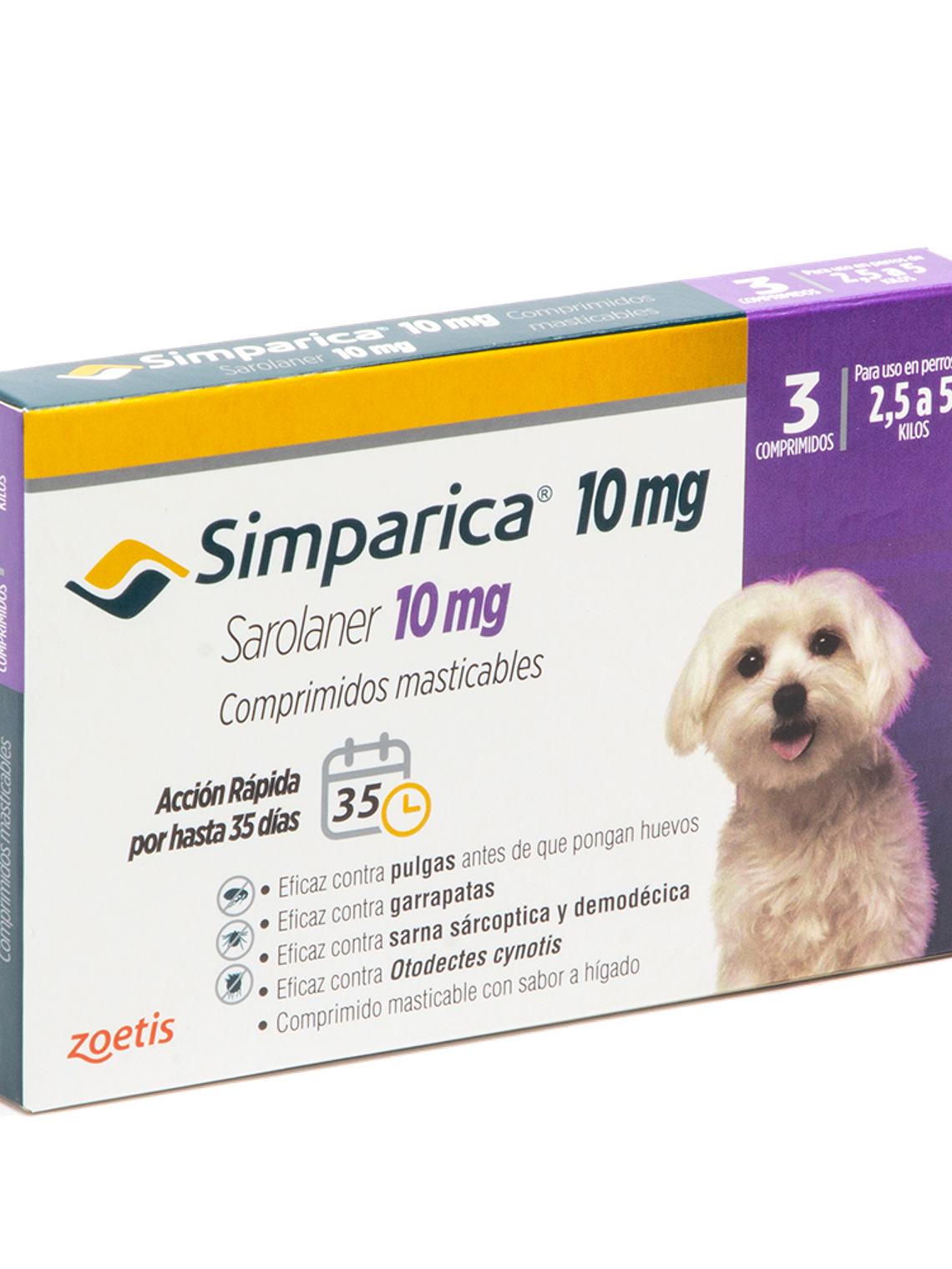 Simparica 10mg - 2.6 a 5.0kg - Caja de 3 comprimidos 1