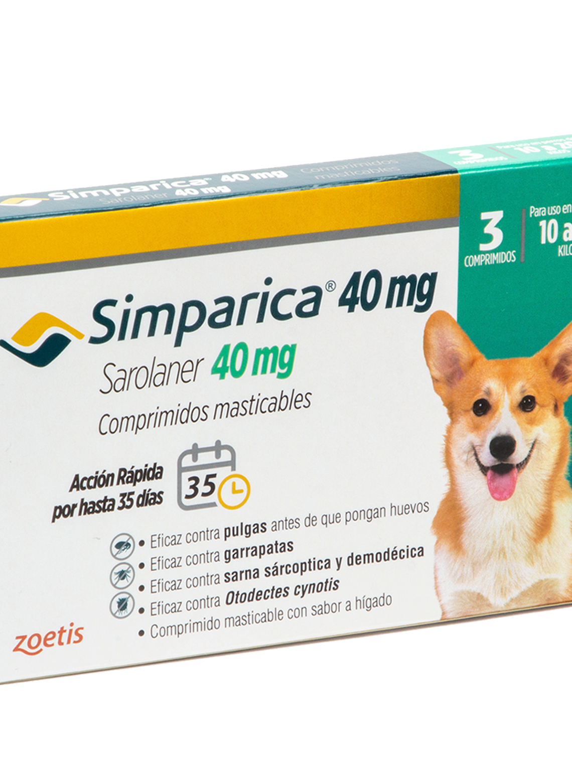 Simparica 40mg - 10.1 a 20.0kg - Caja de 3 comprimidos 1