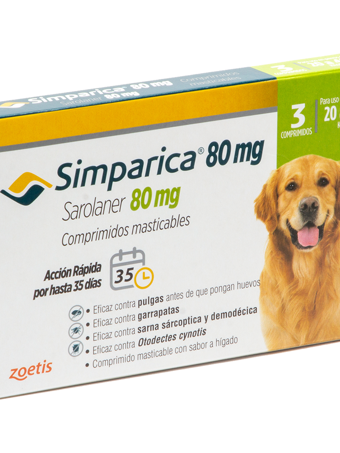 Simparica 80mg - 20.1 a 40.0kg - Caja de 3 comprimidos 1
