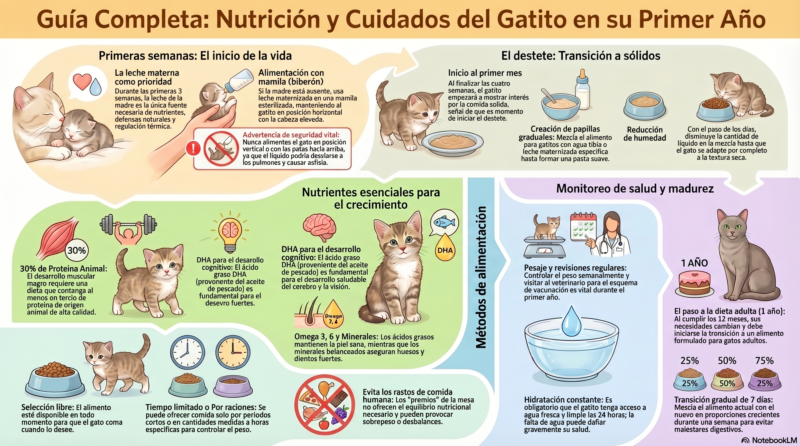 Guía de Alimentación y Cuidado para Gatitos Bebés