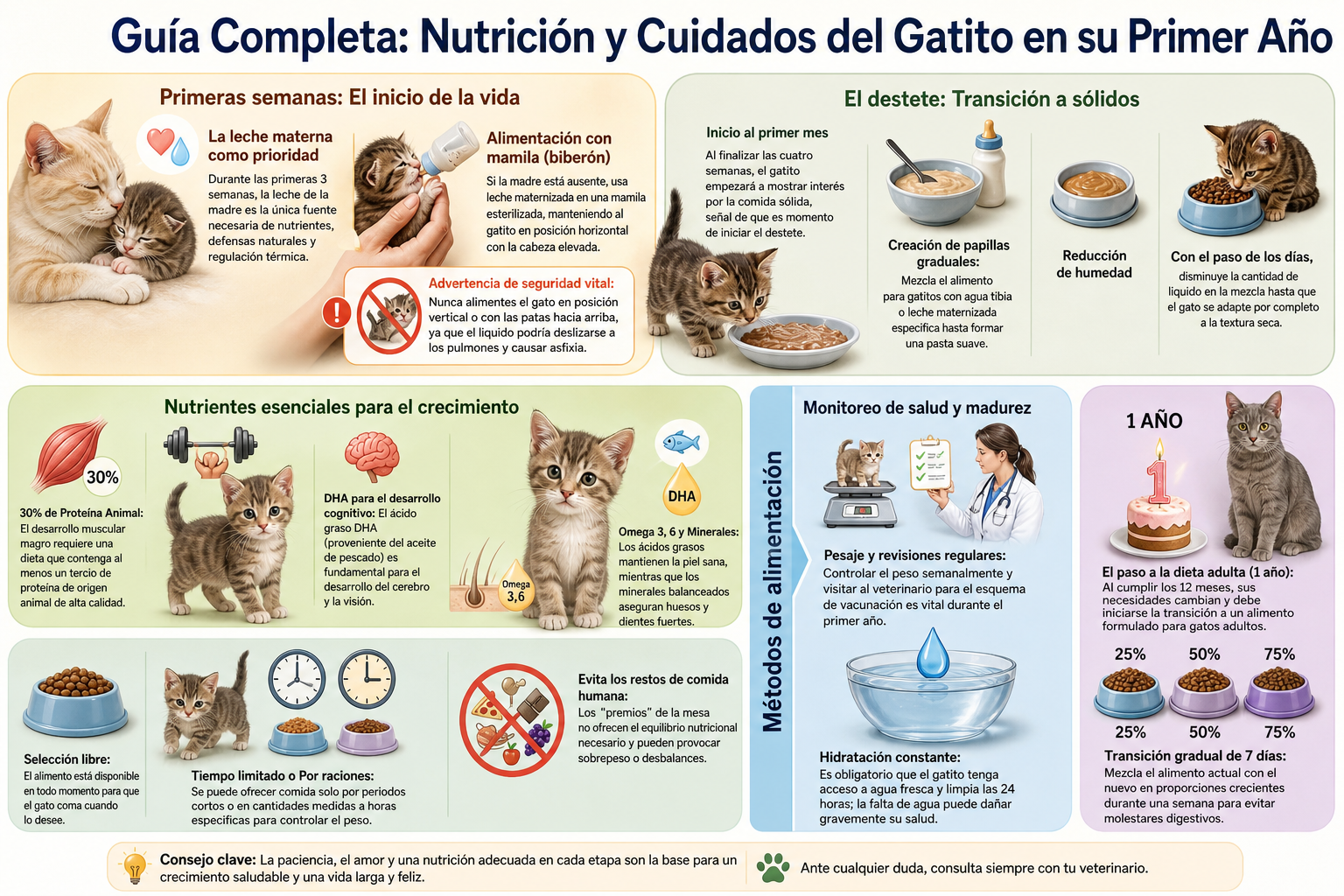 Guía de Alimentación y Cuidado para Gatitos Bebés
