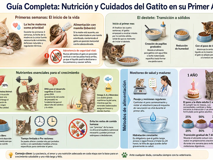 Guía de Alimentación y Cuidado para Gatitos Bebés