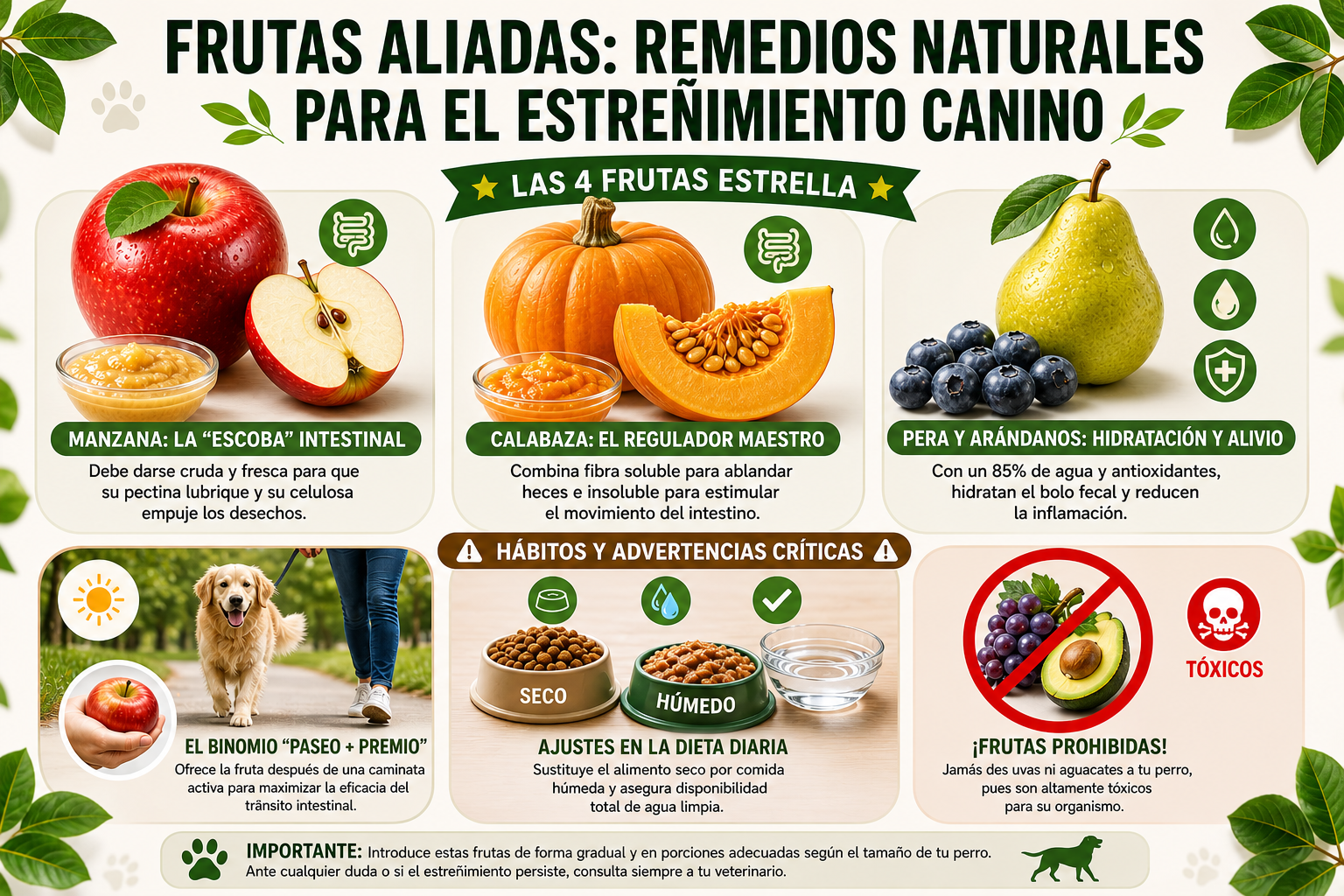 Las frutas que ayudan a regular el tránsito intestinal de tu Perro