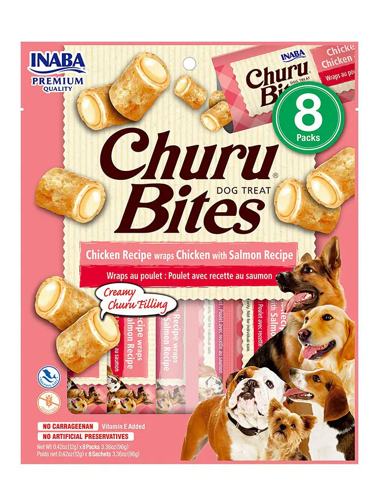 Dog Churu Bites de pollo con salmón 8u x 12g (96g) 1