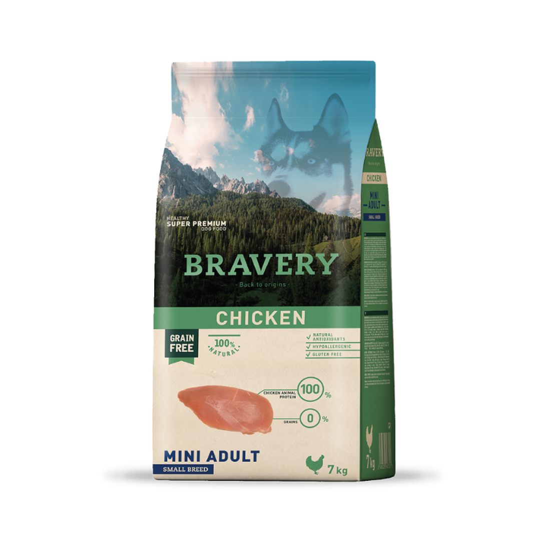 Bravery Chicken Mini Adulto 7kg Small Breads Alimento Para Perro 1