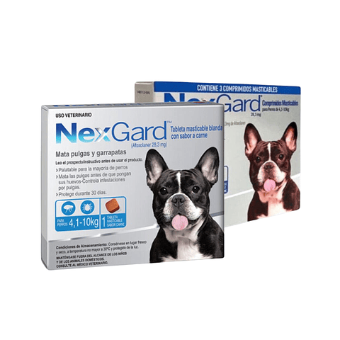 Nexgard 4 a 10 kilos (1 tableta masticable) - antiparasitario para perros