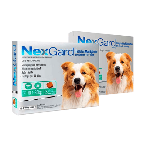 Nexgard 10 a 25 kilos (1 tableta masticable)- antiparasitario para perros