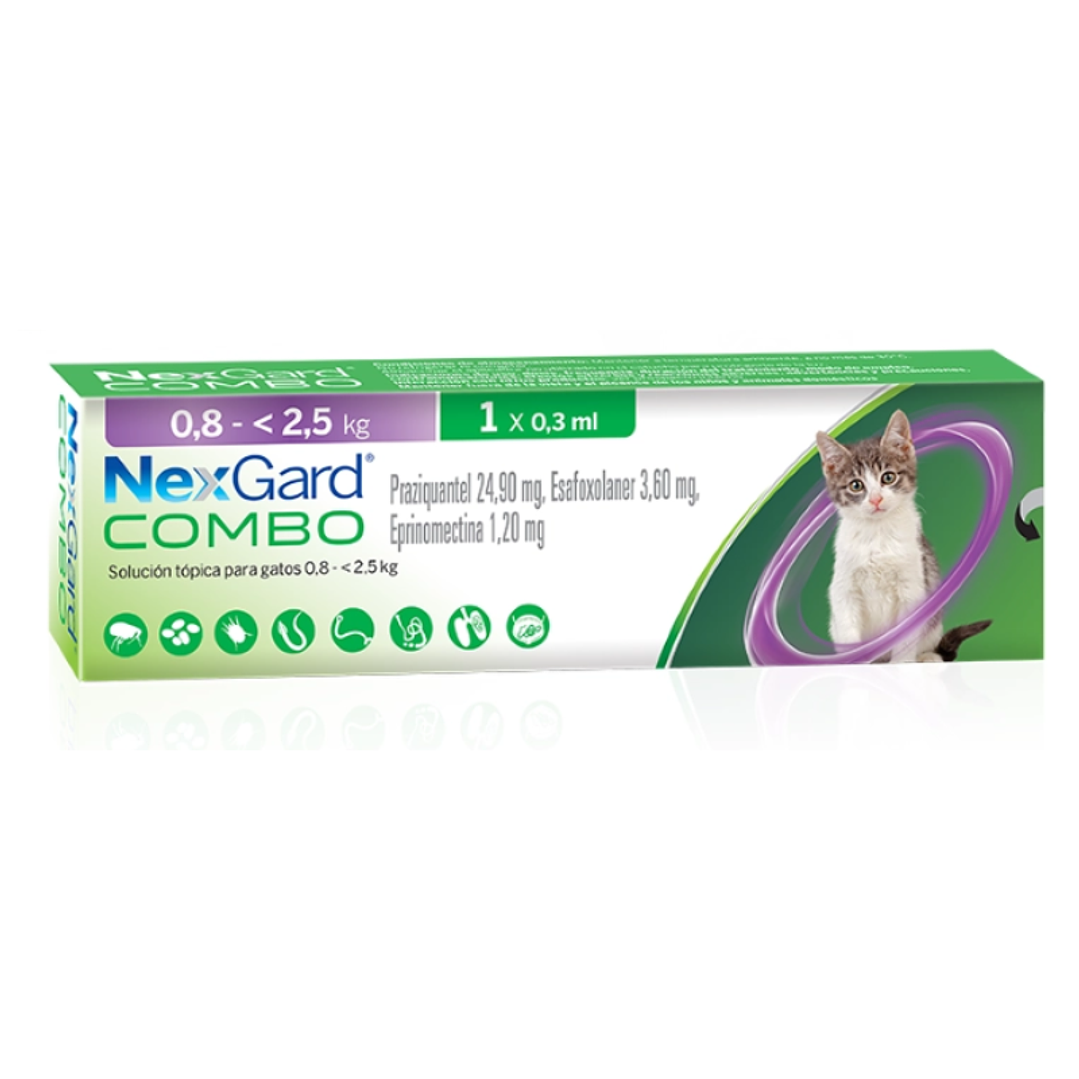 Nexgard Combo antiparasitario para gato 0.8 a 2.5 Kg. 1