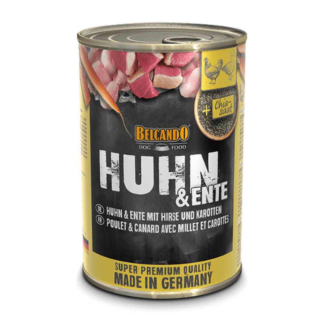 Belcando lata pollo con pato, mijo y zanahorias 800 gr. 1