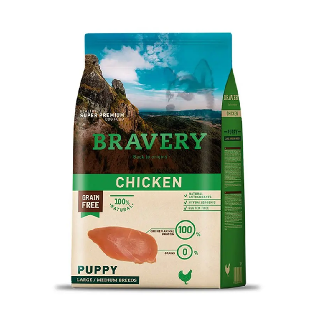Bravery Chicken Puppy 4Kg Large/Medium alimento para perro 1