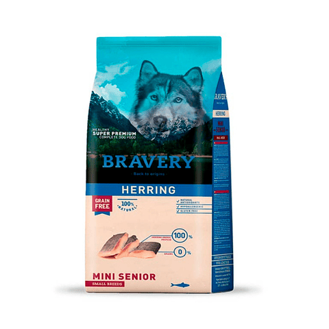 Bravery comida perro Mini Senior Herring 2 Kg.