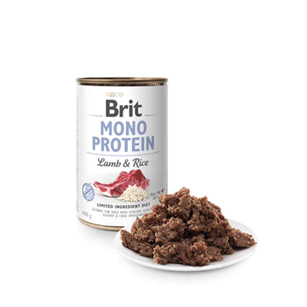 Lata Brit Mono Protein - Lamb & Rice 400 gr. 1