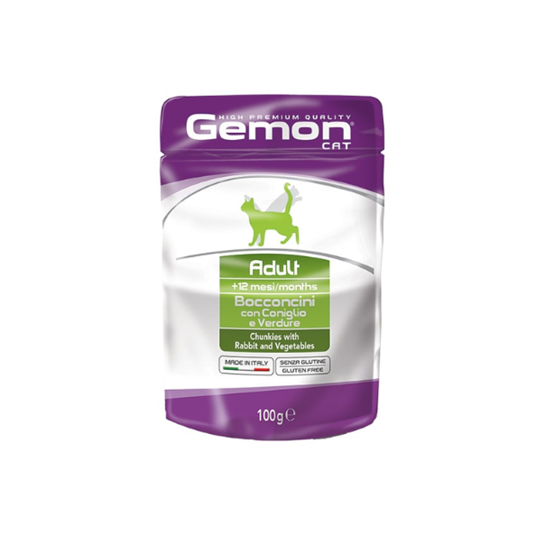 Gemon pouch gato adulto conejo y vegetales 100 gr. 1
