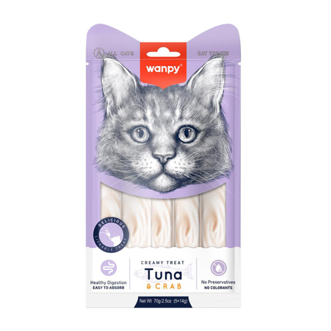 Snack Wanpy Creamy Atún y cangrejo 5 tubos 1