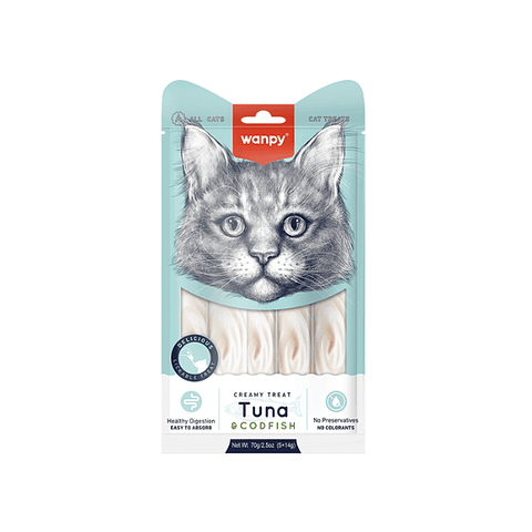 Snack Wanpy Creamy Atún & Codfish 5 tubos
