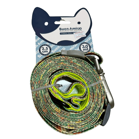 Correa Larga Diseño Verde y Naranjo (2.5 cm x 3 metros) 