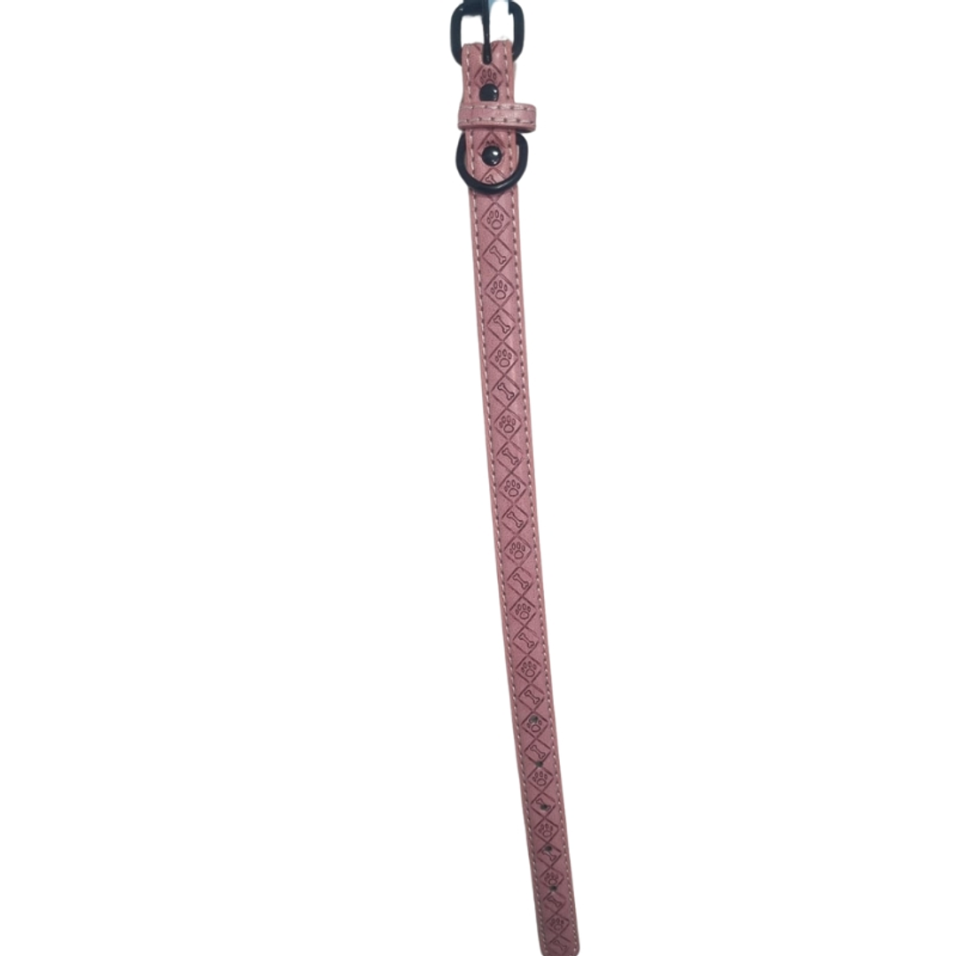 Collar de Cuero Rosado (40cm) 2