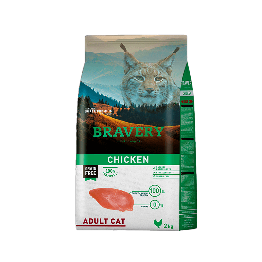 Bravery Chicken Adulto 2kg comida Gato 1