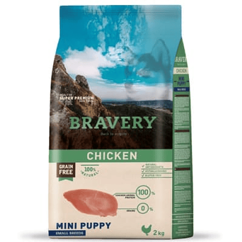 Bravery Chicken Mini Puppy 2Kg Small Breeds alimento para perro