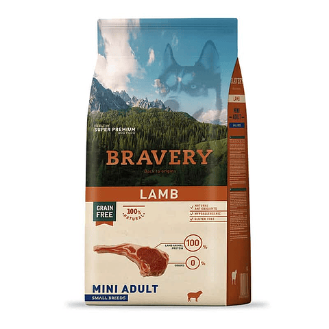 Bravery Lamb Mini Adulto 7Kg Small Breads Alimento Para Perro