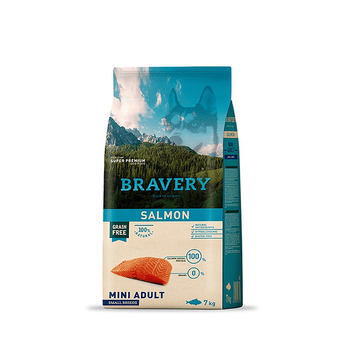 Bravery Salmon Mini Adulto 7kg Small Breads Alimento Para Perro