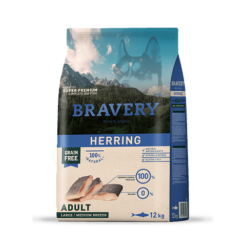 Bravery Herring Large/Medium 12kg alimento para perro