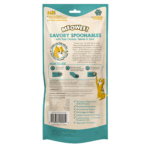 Meowee Spoon Pollo, Salmón y Pato