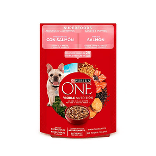 Sachet Purina One Perro Adulto y Cachorro Superfoods - Salmon (85 gr.)
