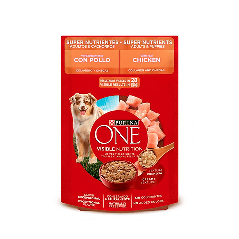 Sachet Purina One Perro Adulto y Cachorro Superfoods - Pollo (85 gr.)