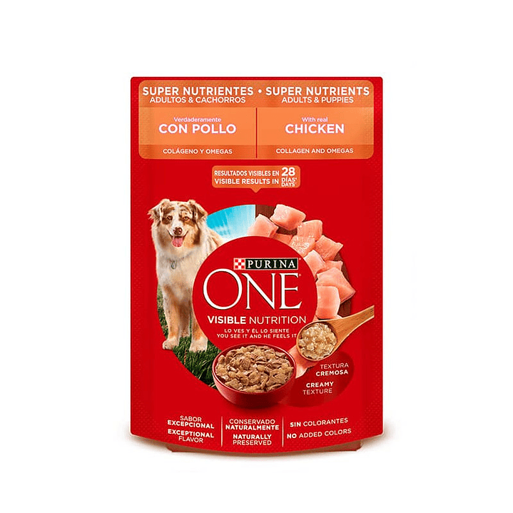 Sachet Purina One Perro Adulto y Cachorro Superfoods - Pollo (85 gr.)