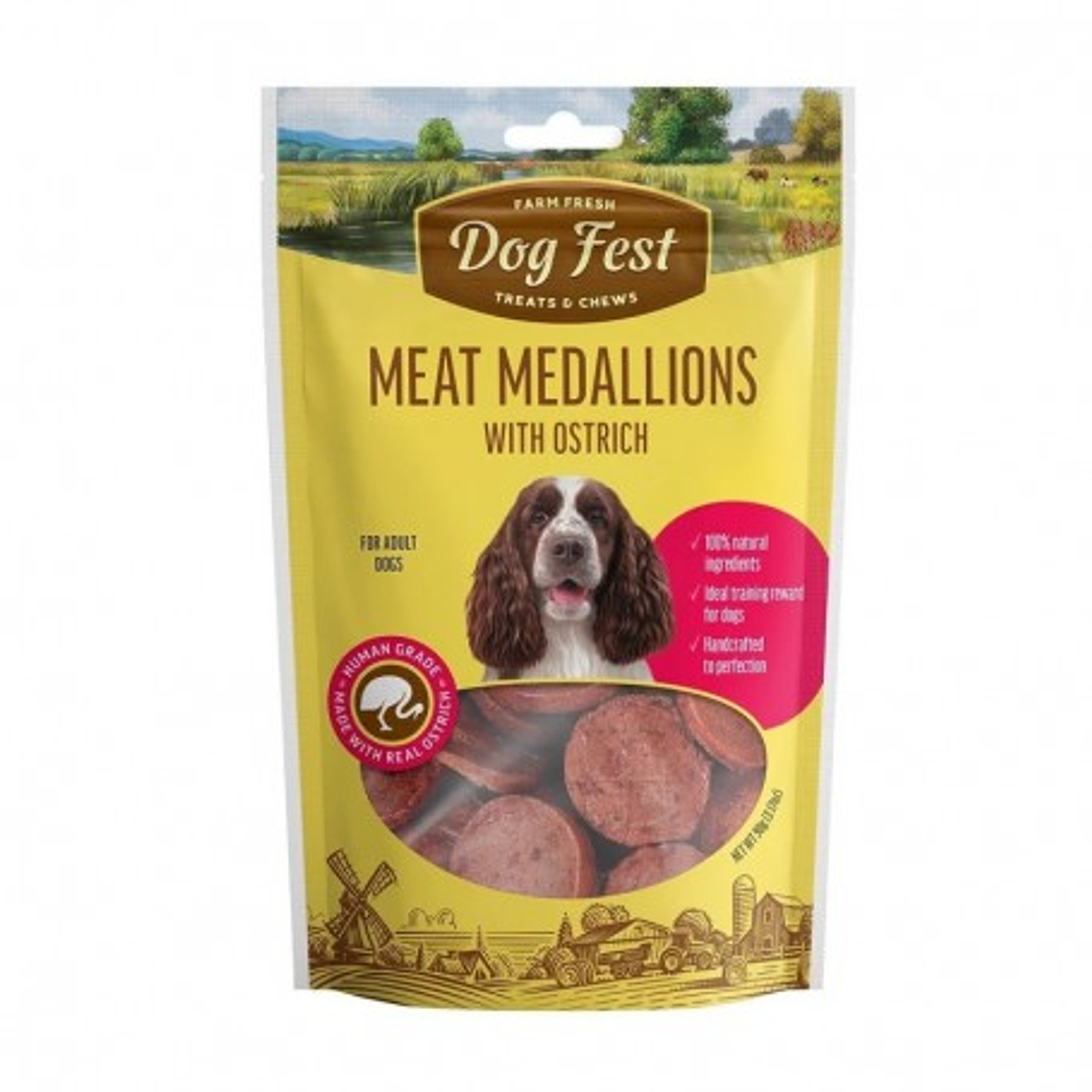Dog Fest Medallones de avestruz (90grs) 1