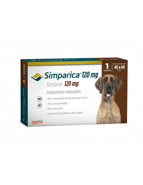 Simparica antiparasitario para perros de 40 a 60 Kg. ( 1 comprimido ) 