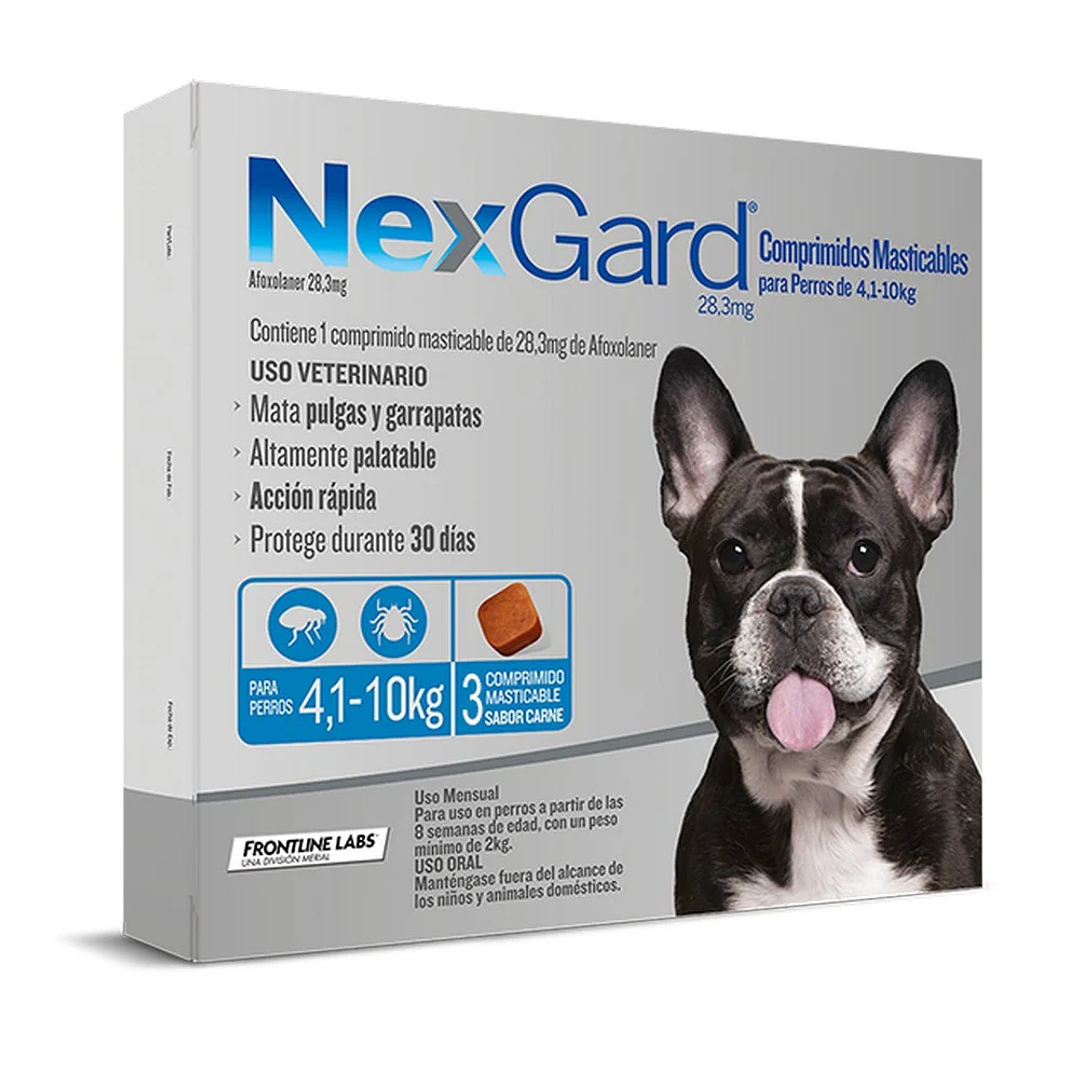 Nexgard 4 a 10 kilos (3 tabletas masticables) - antiparasitario para perros 1