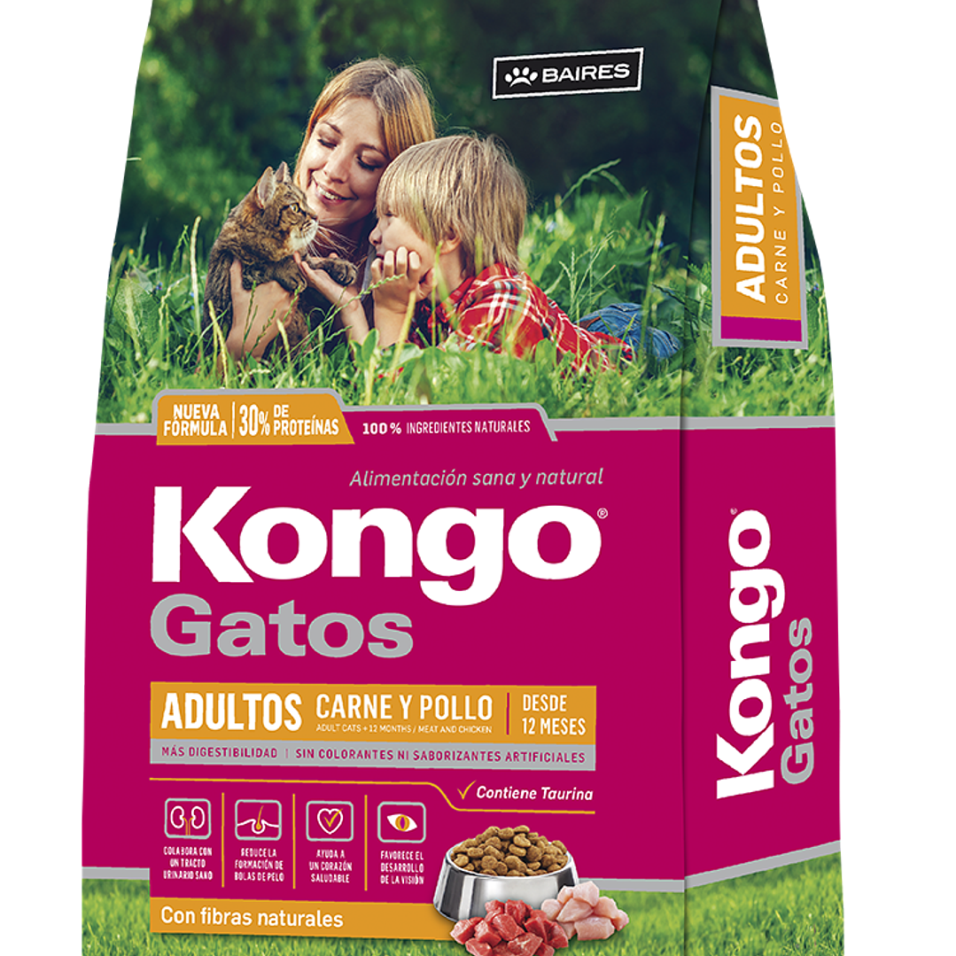Kongo Gato Adulto Carne y pollo 8 kg 1