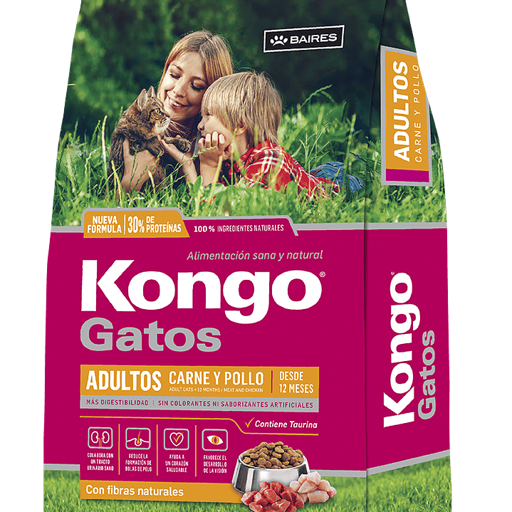 Kongo Gato Adulto Carne y pollo 8 kg 1